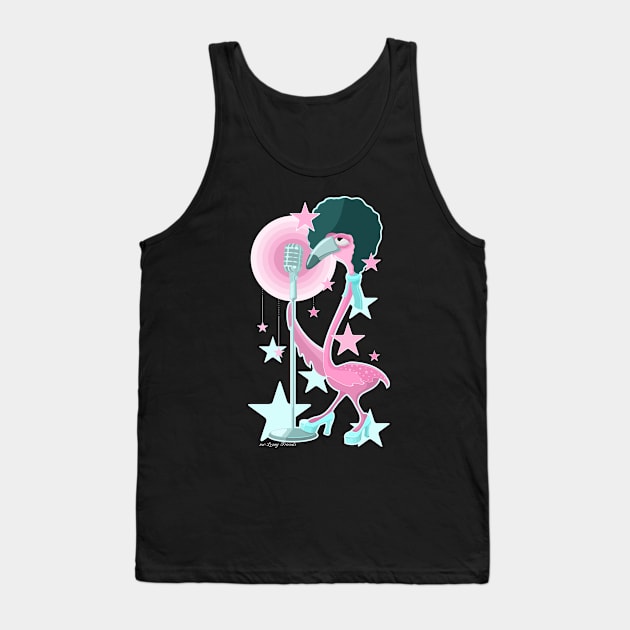 mrs.Fannie flamingo pop star / blue edition Tank Top by mr.Lenny Loves ...